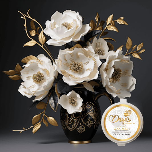 Luxury wax melts: 30% fragrance, strong, long-lasting scent, Oriental Rose, true-to-life rose.