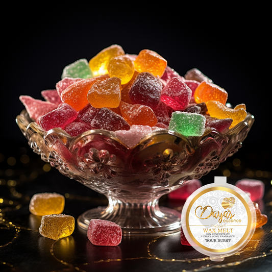 Strong wax melts: 30% fragrance, long-lasting citrus, Sour Burst, bold sweet-sour vibes.
