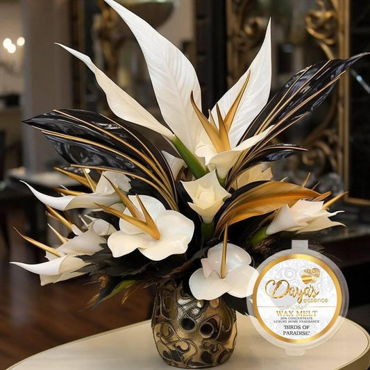 Floral wax melt: 30% fragrance, long-lasting juicy fruit and sweet florals, tropical vibes.