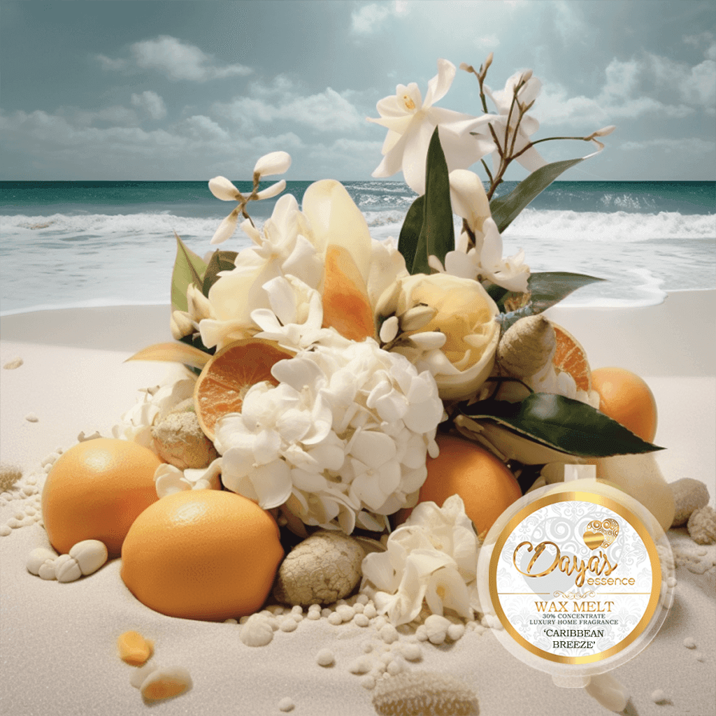 Fruity wax: 3x fragrance oil, long-lasting bold scent, Caribbean escape.