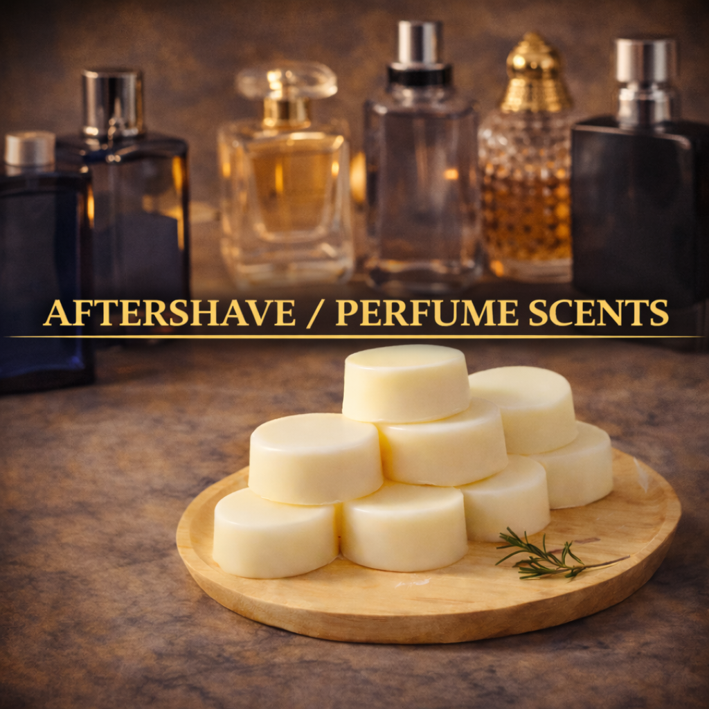 Luxury wax melts arranged for the aftershave and perfume scents collection by Dayas Essence